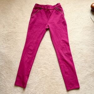 Garnet Hill Kids Zipper Pockets Leggings Pants Magenta Pink Girls Size 10